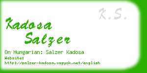 kadosa salzer business card